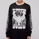【セール】【即納】LONG CLOTHING ロングクロージング  Live Long Eagle Long Sleeve (B/W)  ロンT【在庫限り】