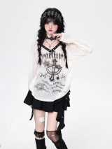 SELECT / ［CRAZYGIRL］Vネッククロストップス[WHT]