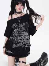 SELECT / ［CRAZYGIRL］アシンメトリーオフショルダーTEE