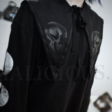 【即納】MALICIOUS.X / Skull sailor collar［BK × WH］（MAL036）
