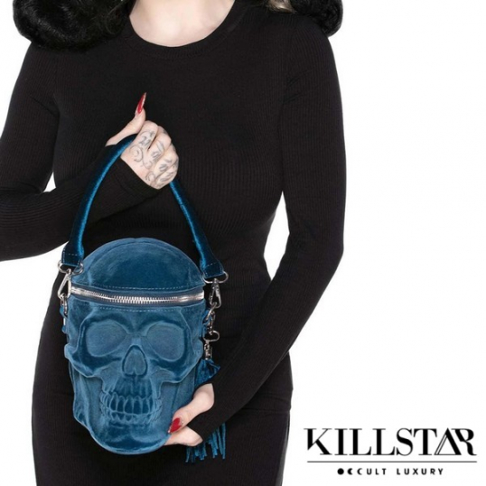 KILLSTAR / Grave Digger Skull Handbag [BLUE] ハンドバッグ 