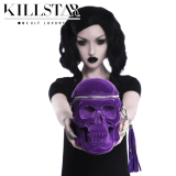 【即納】KILLSTAR / Grave Digger Skull Handbag [PLUM]  バッグ (KSRA001789）