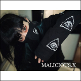 【即納】MALICIOUS.X /  Long Sleeve eyes T-shirt［BK］（300787）