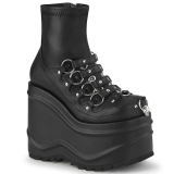 【予約】DEMONIA / WAVE-110 Blk Stretch Vegan Leather［WAVE110/BVL］厚底ブーツ