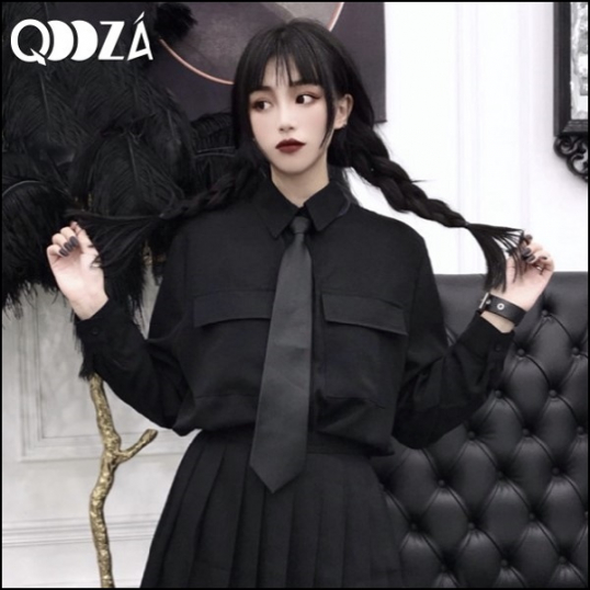 QOOZAセレクト / ブラックシャツ+ネクタイ（581170） - QOOZA
