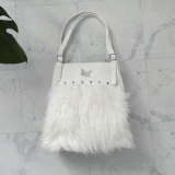 予約【即納】DEPEN DOLL / [gibous × dependoll] studs fur bag white（DP013）