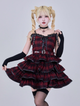 IMVAL / Check Layered Dress［RED］