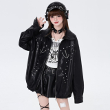 SELECT / ［CRAZYGIRL］PUレザールーズジャケット［BLK］
