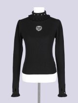 IMVAL / Ruffled High Neck Top［BLK］