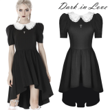 【セール】【即納】Dark in Love / Black lolita white collar cocktail dress [DW397］【在庫限り】