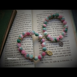 【即納】violet[xxx]+s / ピンク×グリーン　ブレス（300490）