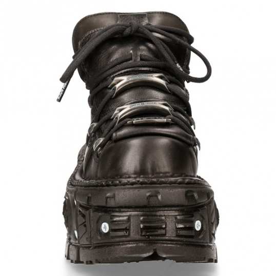 NEW ROCK / ANKLE BOOT BLACK IMPERFECT TANK WITH LACES M-TANK106-C2 ...