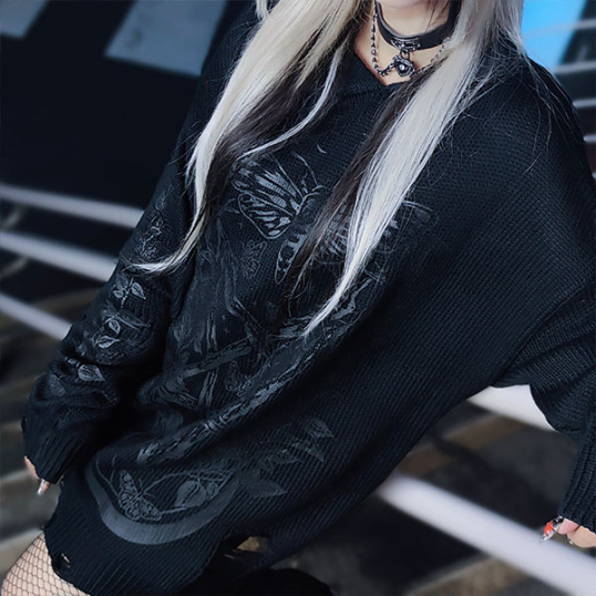 KILLSTAR / Hyperion Hooded Knit Sweater トップス