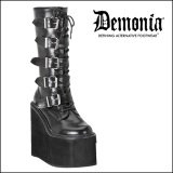 【予約】DEMONIA(デモニア) / SWING-220 Blk Vegan Leather［SWI220/B/PU］ 厚底ブーツ（700163）