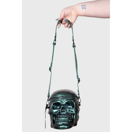 KILLSTAR / Grave Digger Skull Handbag [GREEN OIL SLICK 