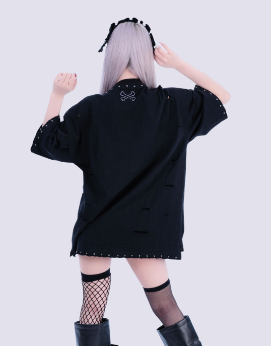 IMVAL×GALFY / Bondage Dog TEE［BLK］ - QOOZA