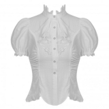 Dark in Love / White ruffle neckline blouse［IW087WH］