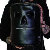 【即納】dr faust / Zipper Head Face Black Vegan Leather Backpack バックパック（DRF001）【在庫限り】