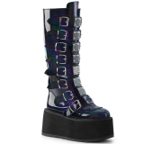 【予約】DEMONIA / DAMNED-318 Blk Hologram Vegan Leather［DAM318/BHG］ブーツ