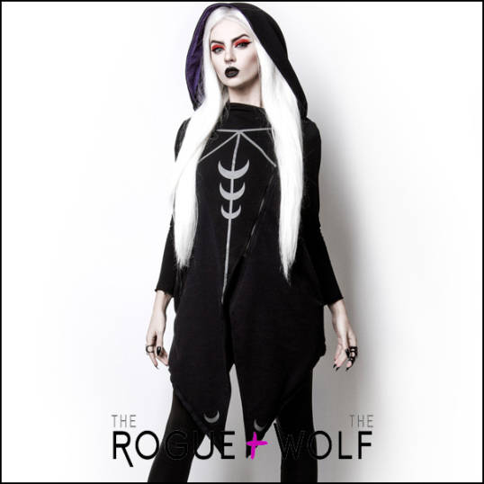 The Rogue + The Wolf / Moon Seer Cardigan with oversized hood