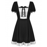 【セール】Dark in Love / Magic doll black white rebel dress［DW637］