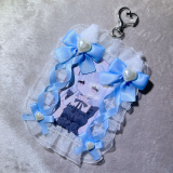 【即納】ののりぼん / 猫耳チェキケース［ホワイト×水色］（NON027）