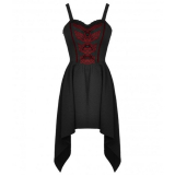 Dark in Love / Black red arrowhead strap mini dress［DW726］