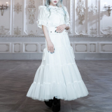 DEPEN DOLL / side ribbon tulle skirt white