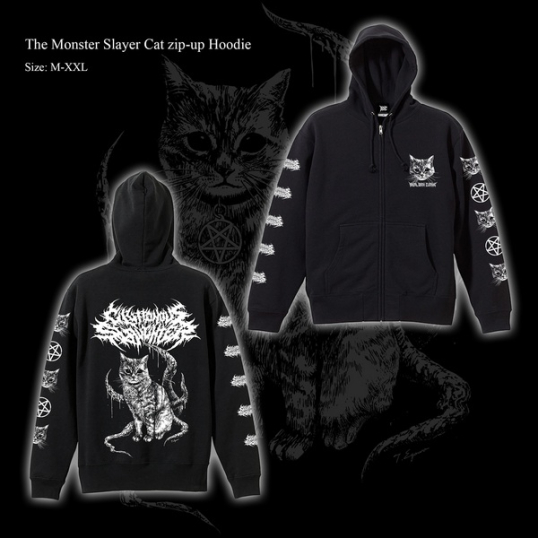 Brutal Death Clothing / The Monster Slayer Cat Zip-up Hoodie